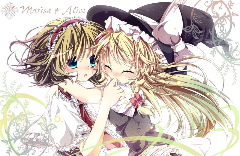 Two Girls Hugging — White, Affectionate