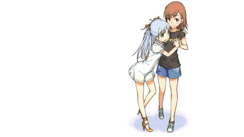 Two Girls Hugging — White, Friendly, Manga