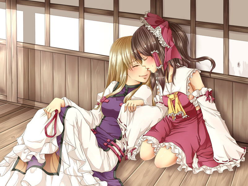 Two Girls Hugging — White, Peaceful, Afternoon