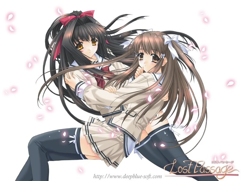 Two Girls Hugging — White, Playful, Spring