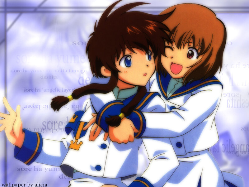 Two Girls Hugging — White, Playful