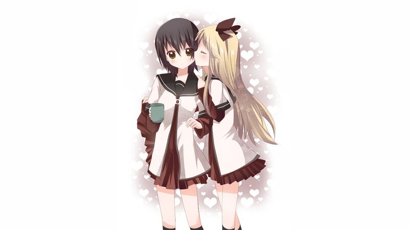 Two Girls Hugging — White, Sweet