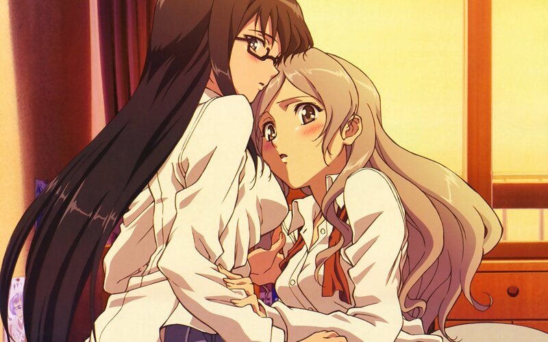 Two Girls Hugging — Yellow, Intimate