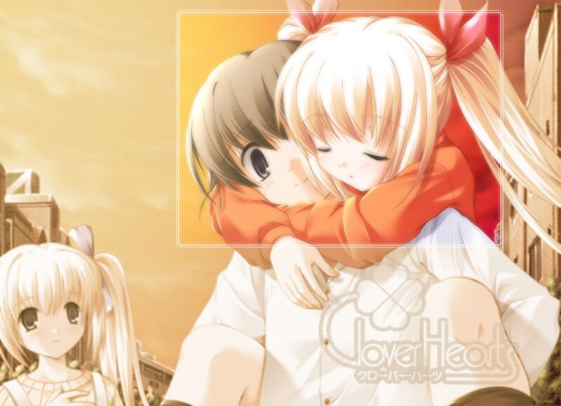 Two Girls Hugging — Yellow, Warm