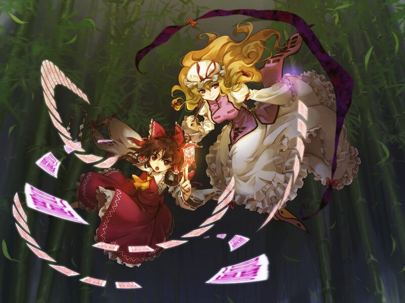 Two Girls in a Bamboo Forest — Green, Dynamic