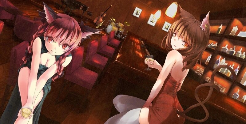 Two girls in a bar