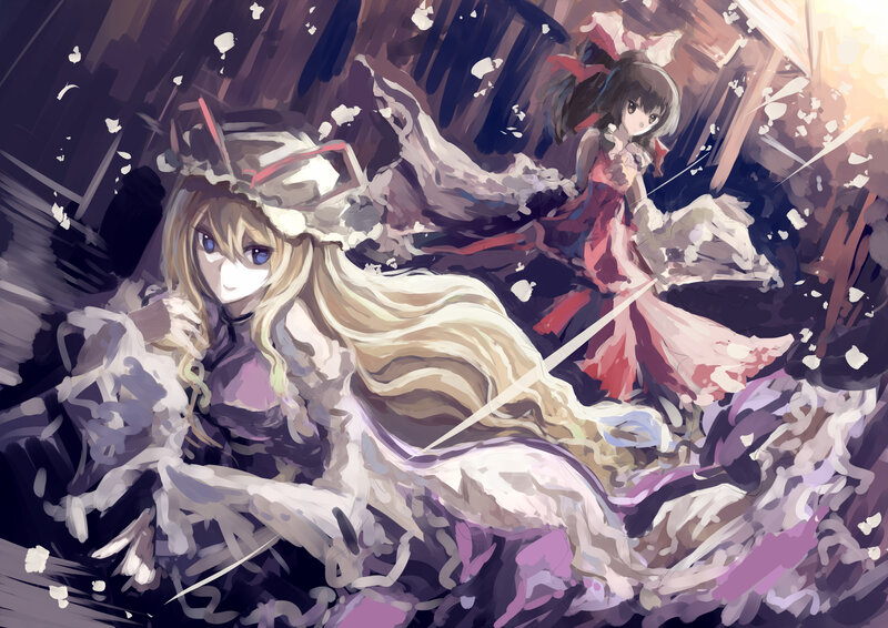 Two Girls in a Battle — Purple, Chaotic