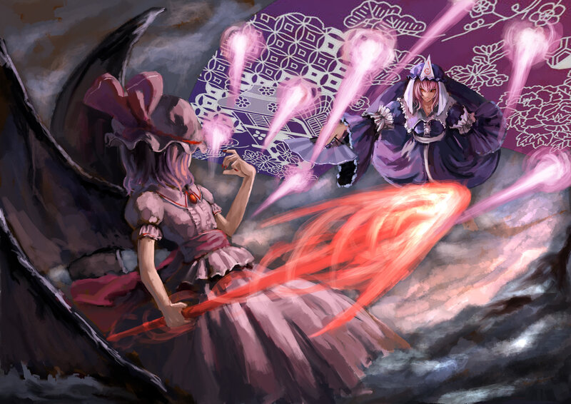 Two Girls in a Battle — Purple, Dramatic