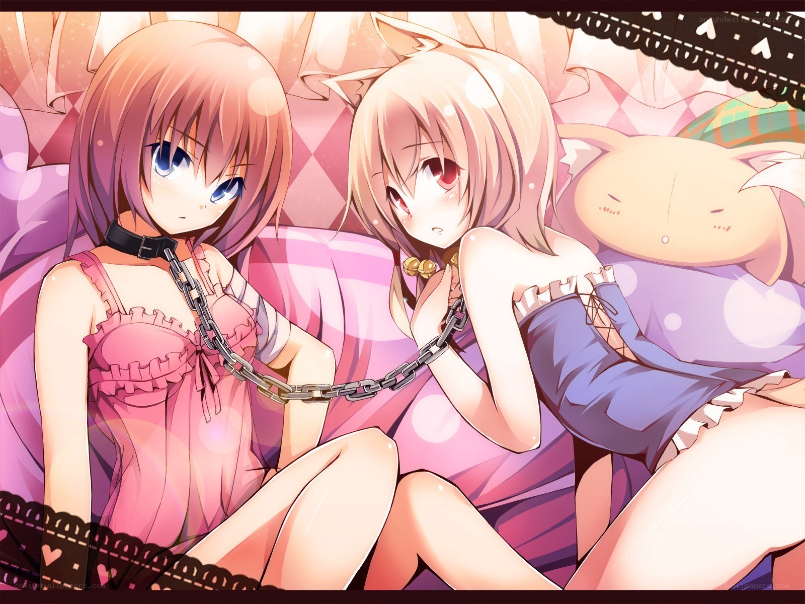 Two girls in a bed