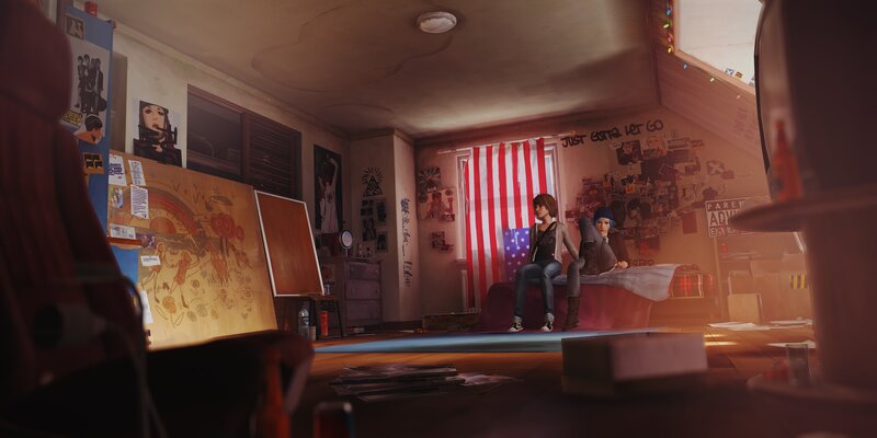 Two Girls in a Bedroom — Brown, Intimate