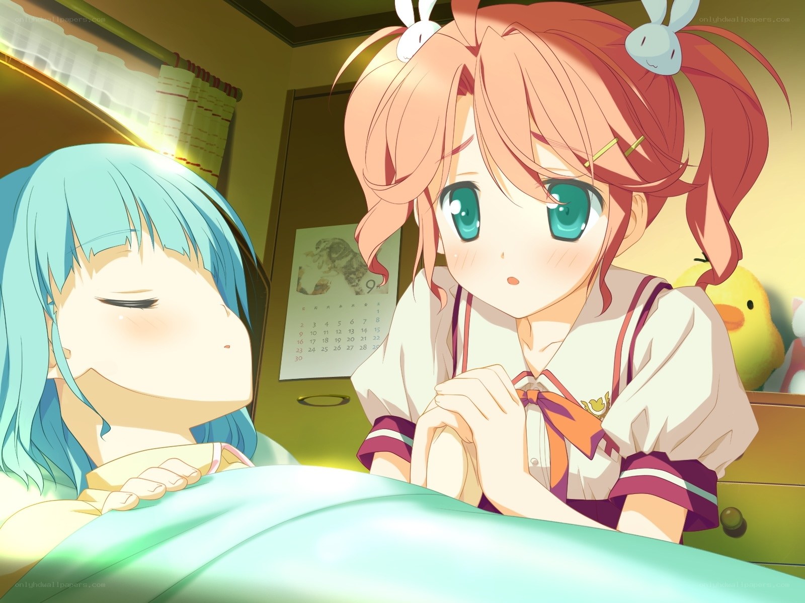 Two girls in a bedroom