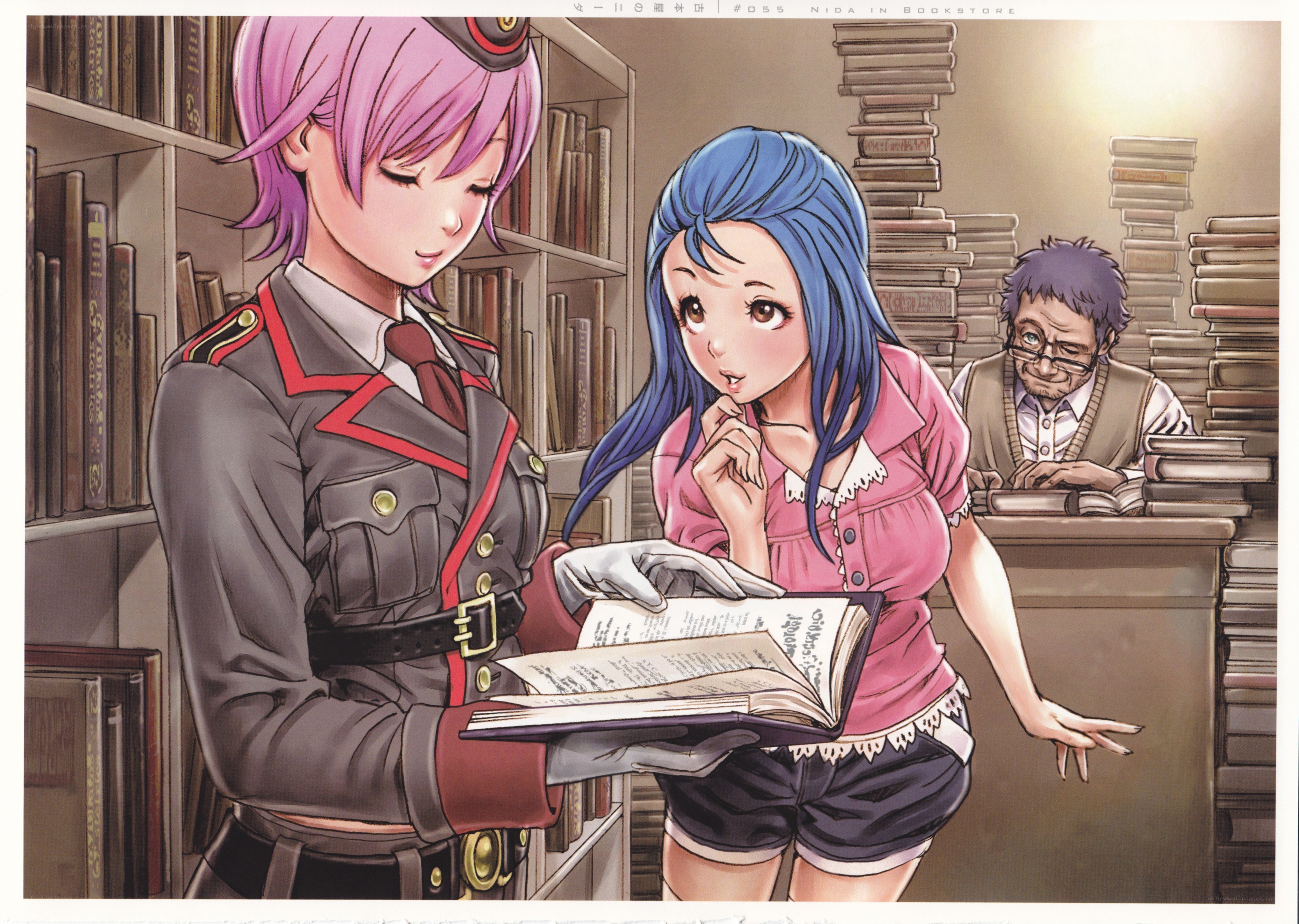 Two girls in a bookstore