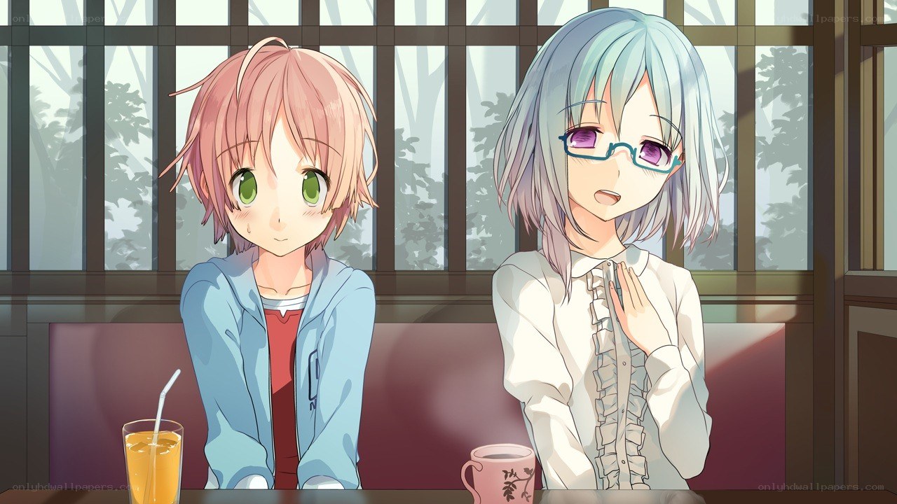 Two girls in a cafe