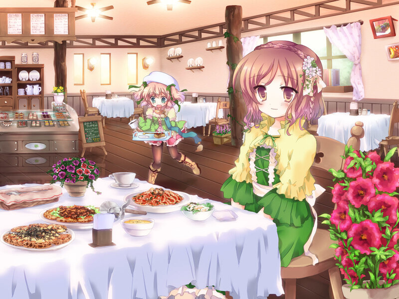 Two Girls in a Cafe — Green