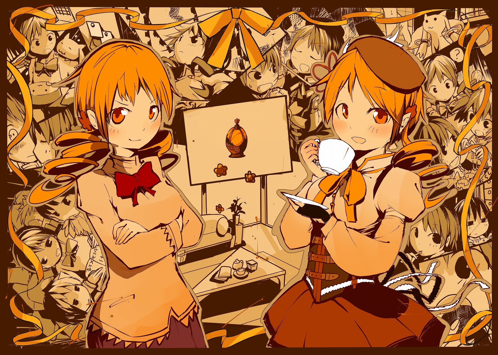 Two girls in a cafe scene