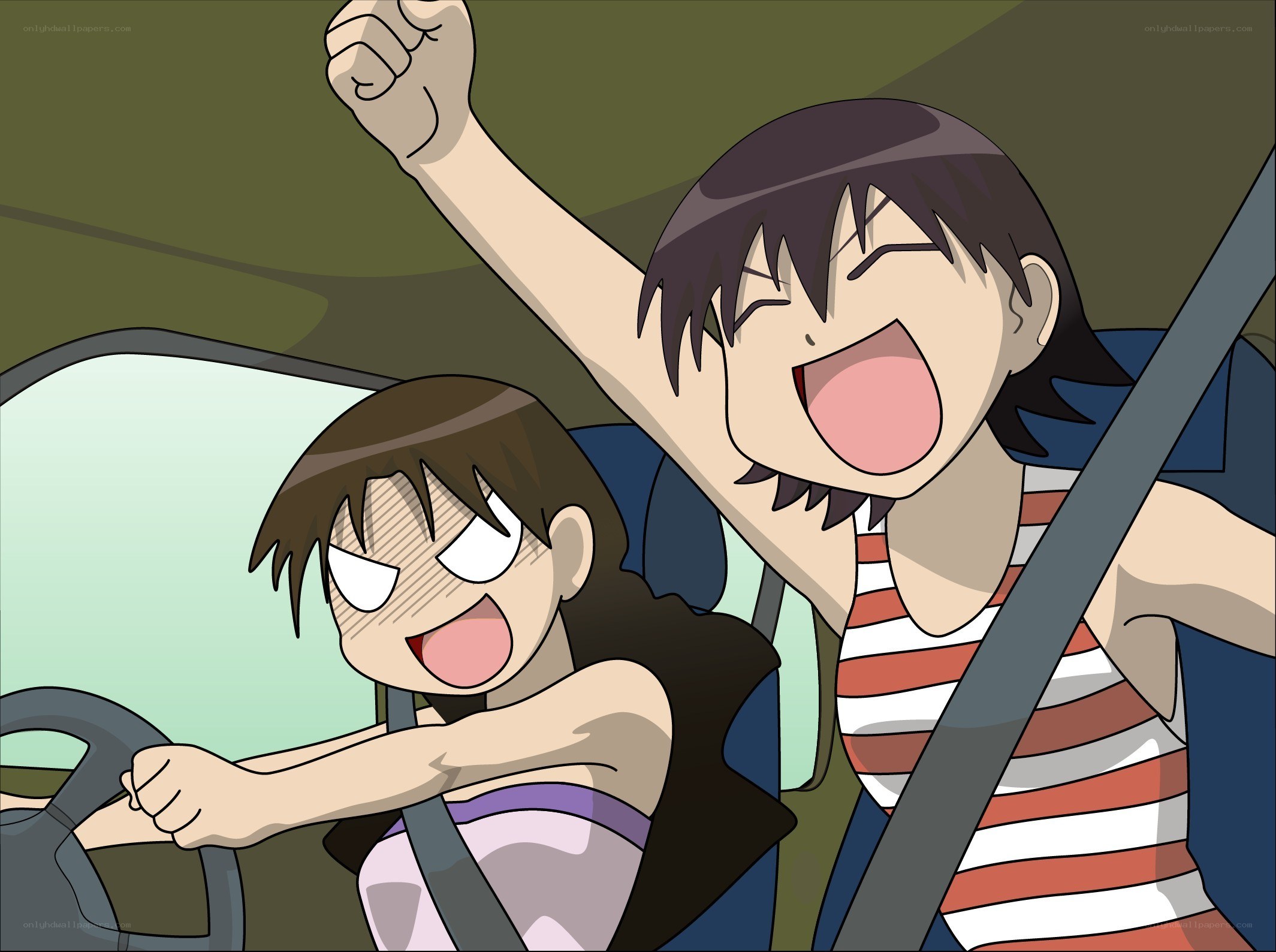 Two girls in a car