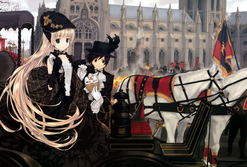 Two Girls in a Carriage — Black