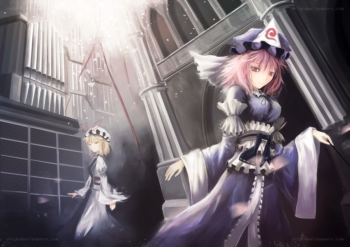 Two girls in a cathedral