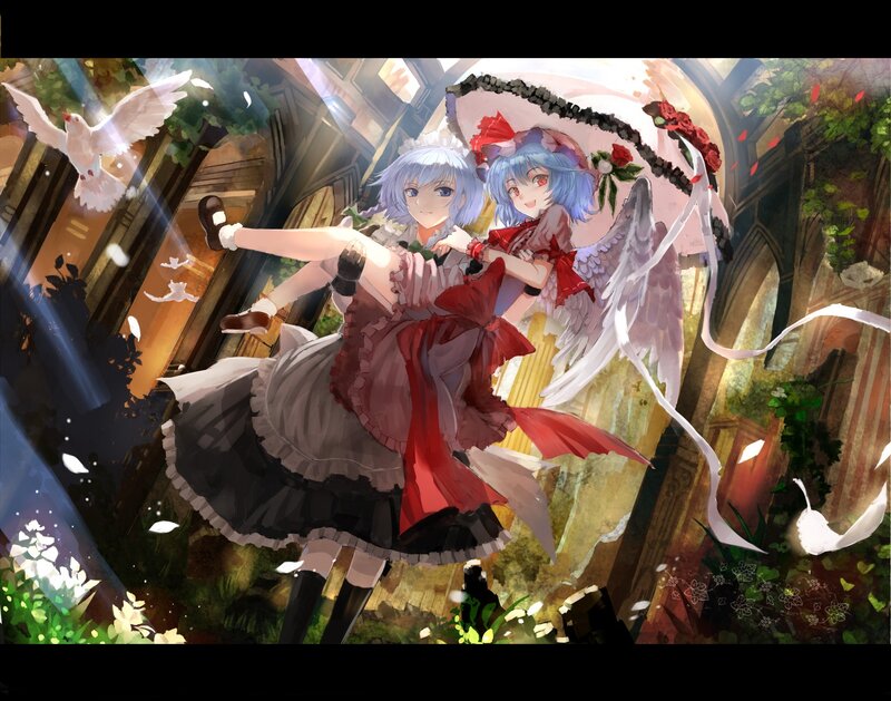 two girls in a cathedral