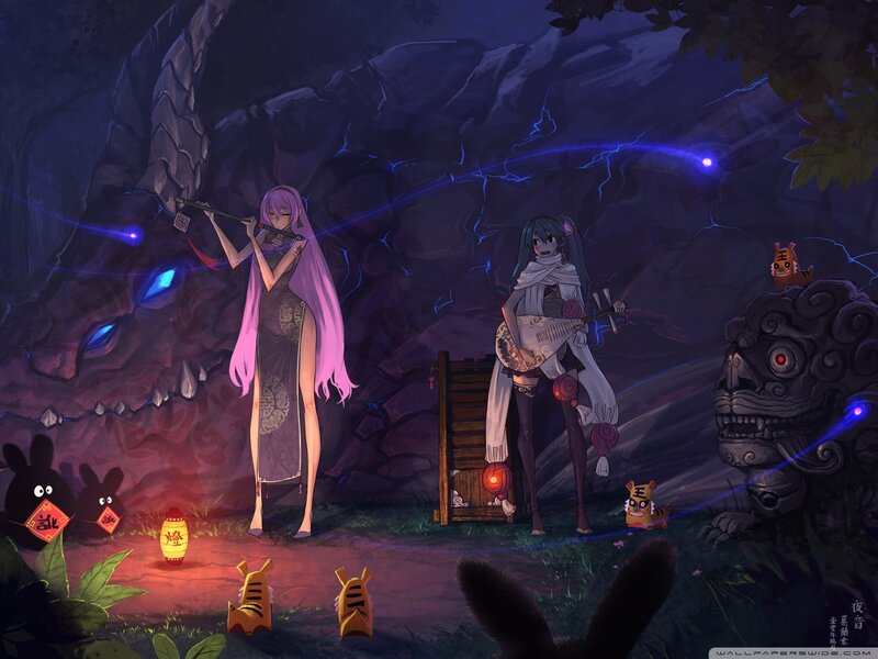 Two girls in a cave at night