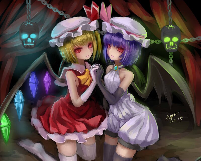 Two Girls in a Cave — Purple, Dark