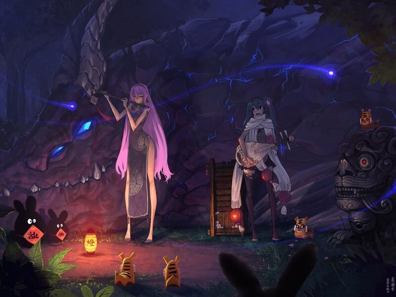 Two Girls in a Cave — Purple