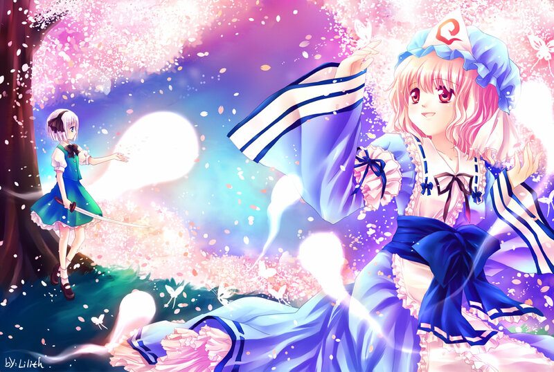 Two Girls in a Cherry Blossom — Pink