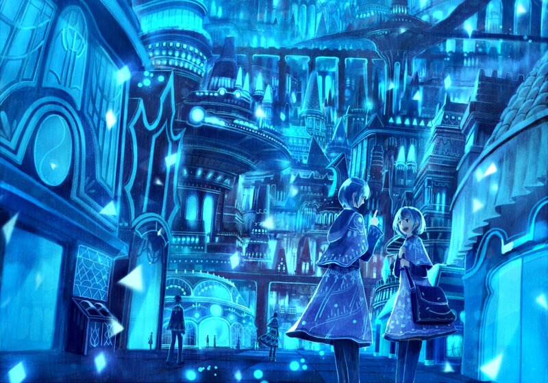 Two Girls in a City — Blue