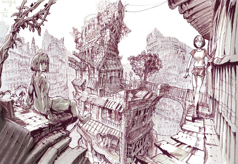 Two Girls in a City — Brown