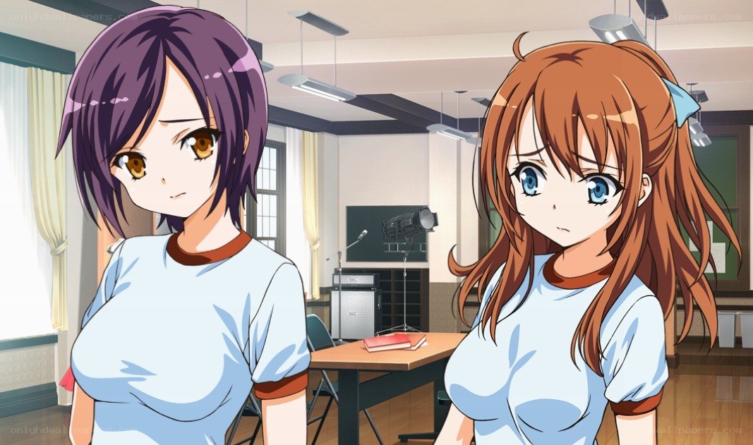 Two girls in a classroom