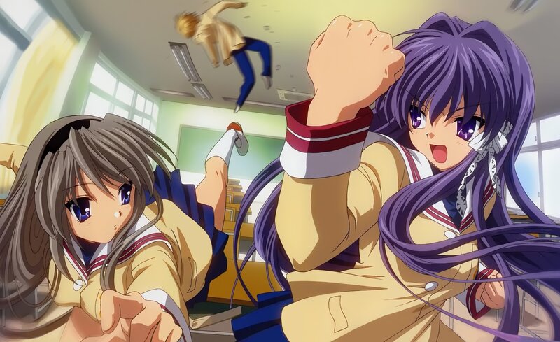 Two Girls in a Classroom — Purple