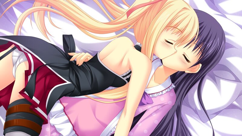 two girls in a close embrace