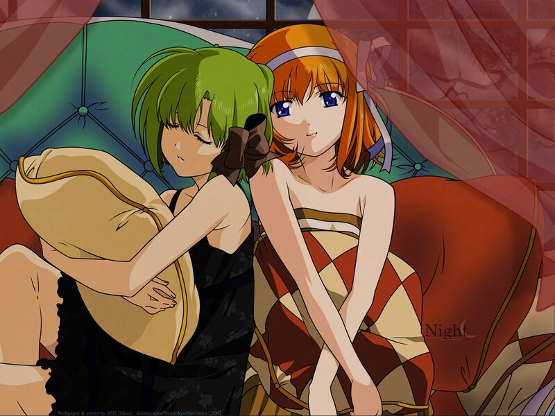 Two girls in a cozy room