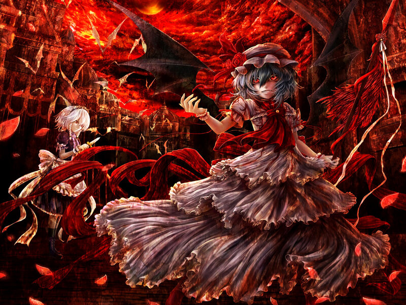 Two Girls in a Dark City — Red