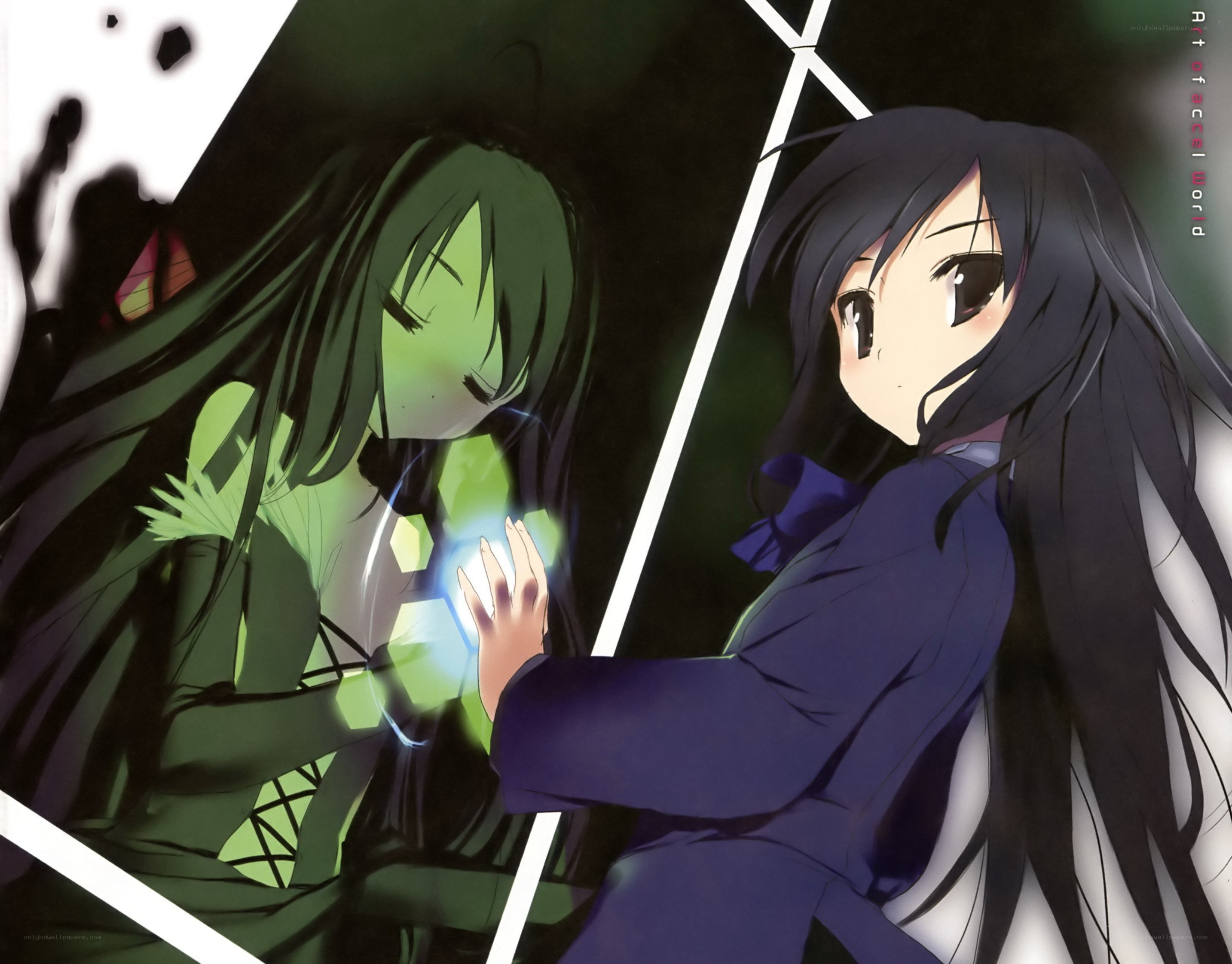 Two girls in a dark setting
