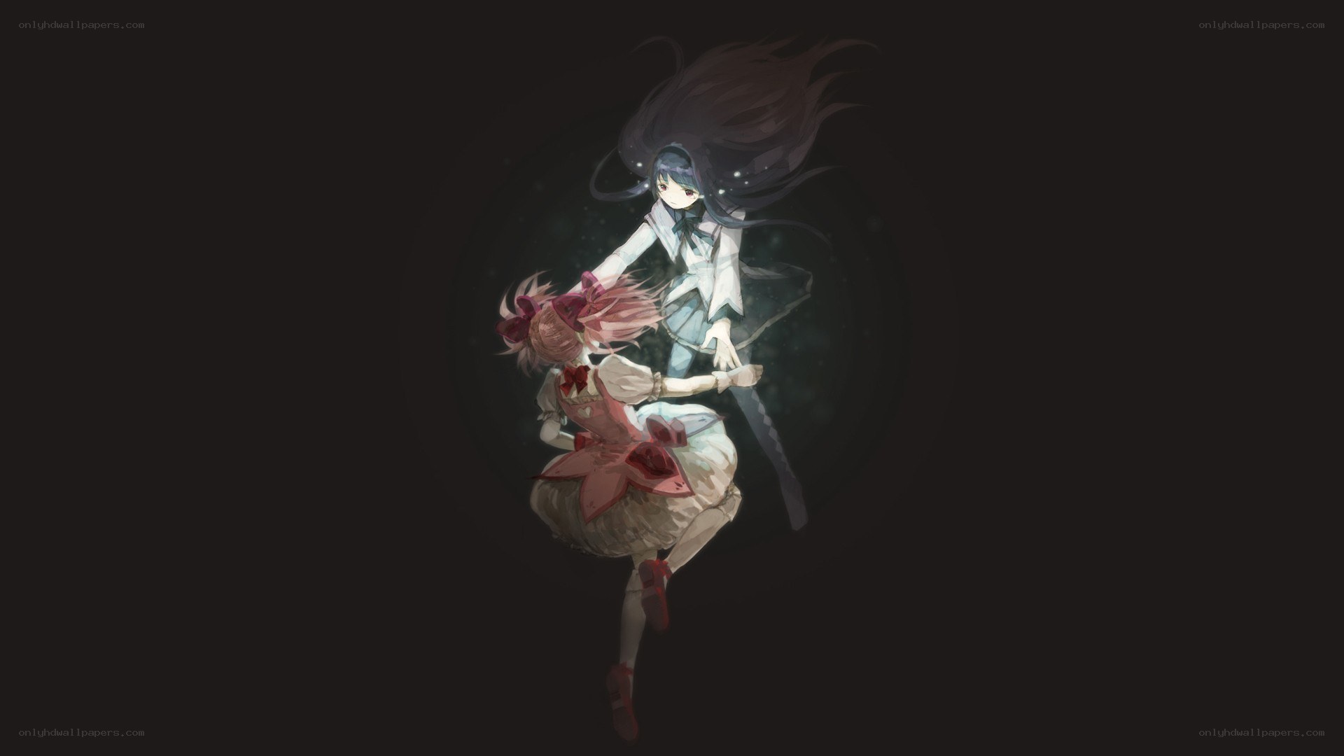 two girls in a dark space