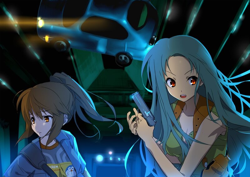 Two girls in a dark tunnel