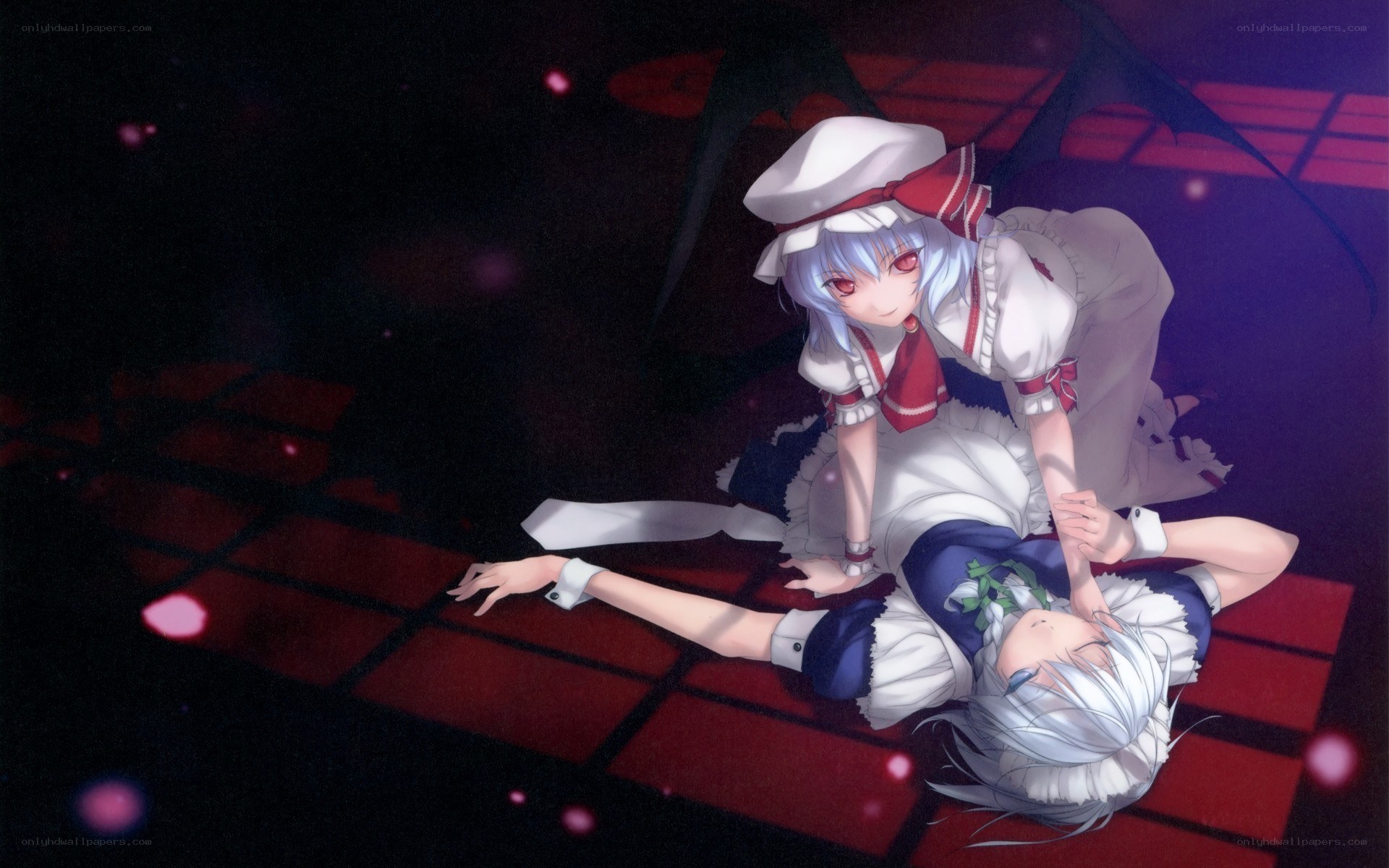 Two girls in a dramatic scene