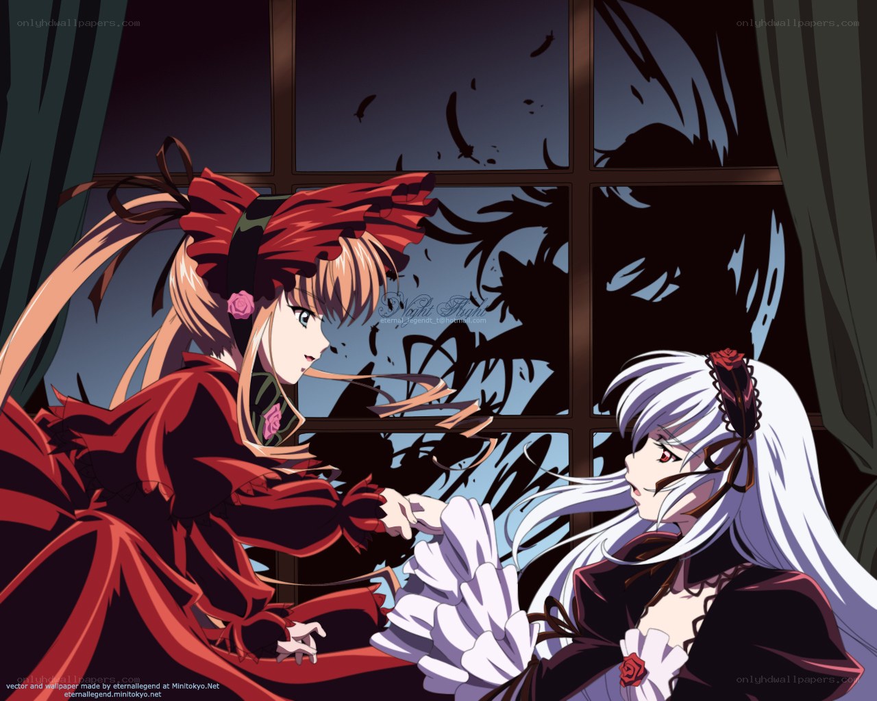 Two girls in a dramatic scene