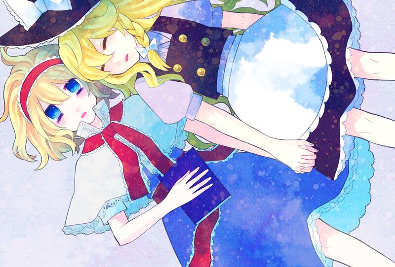 Two girls in a dreamy embrace