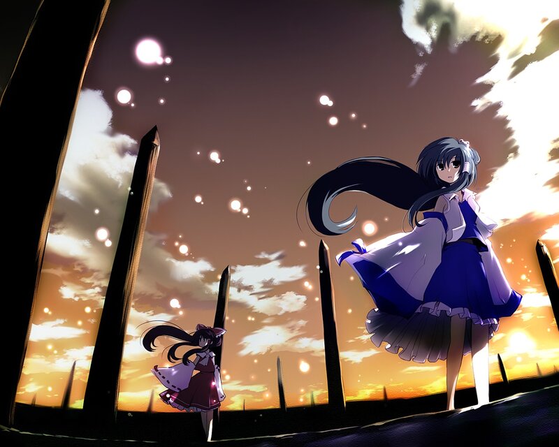 Two girls in a dreamy landscape