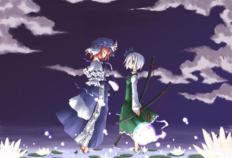 Two girls in a dreamy pond