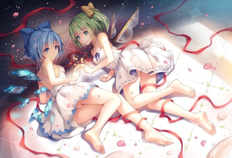 Two girls in a dreamy scene