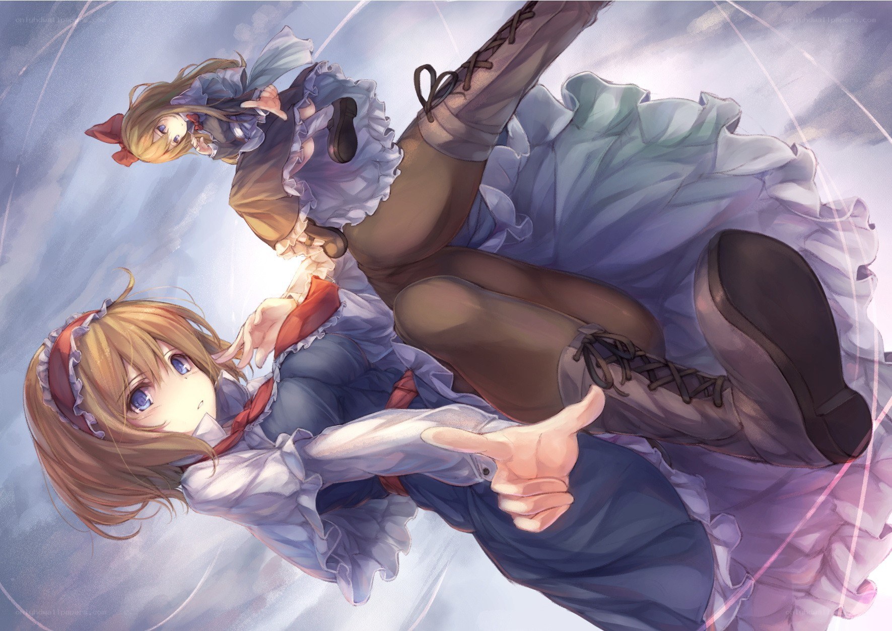 Two girls in a dynamic pose