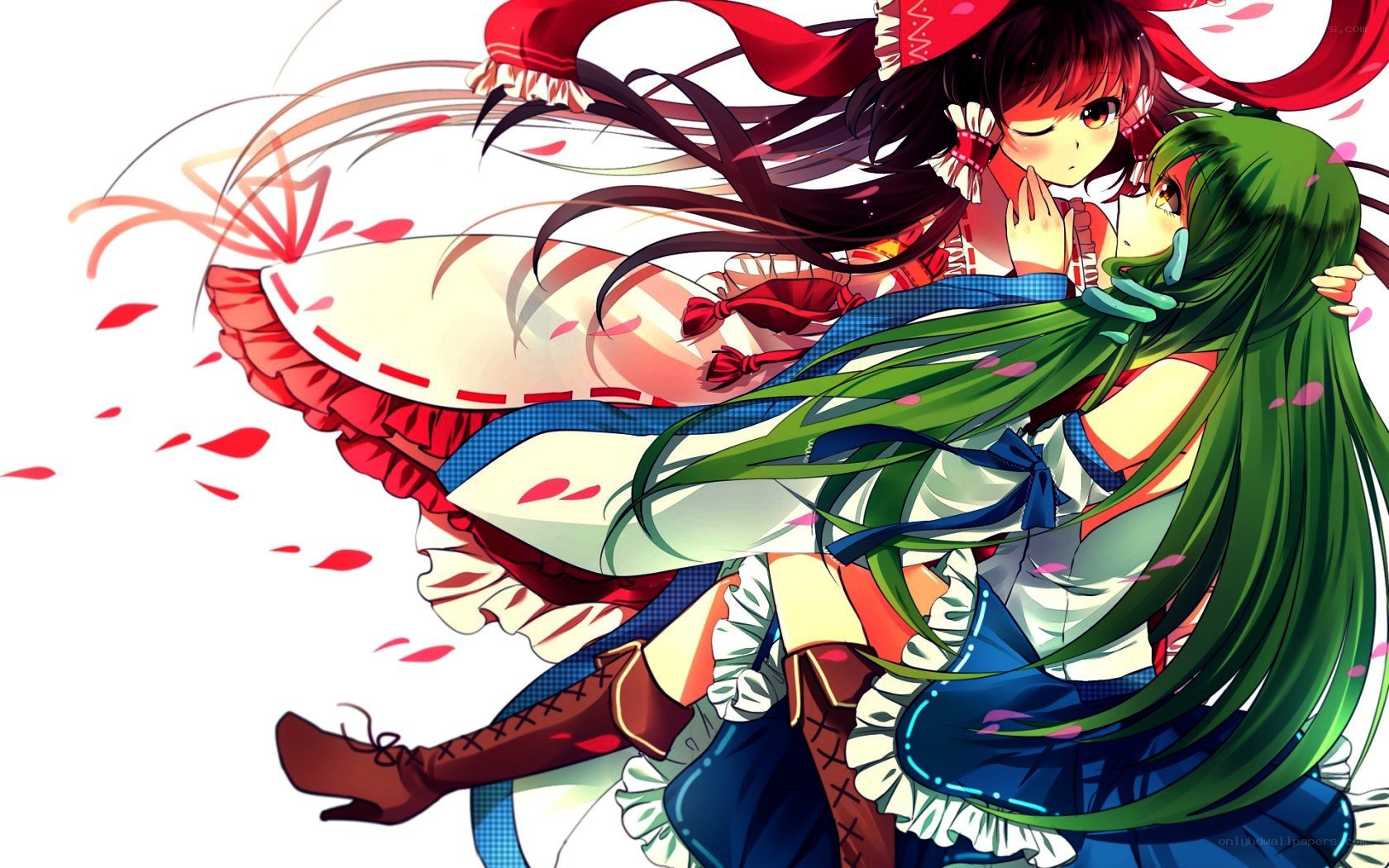 two girls in a dynamic pose