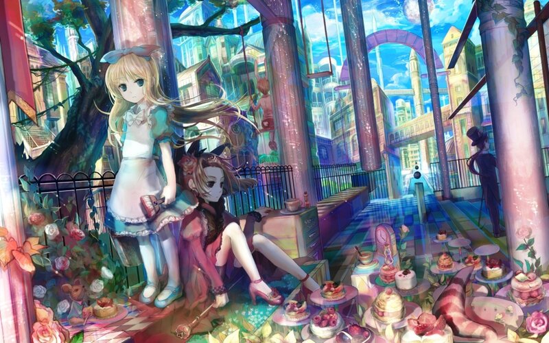 Two Girls in a Fantasy Garden