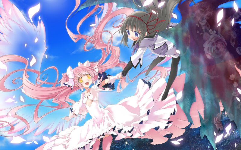 Two Girls in a Fantasy Scene — Blue