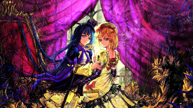 Two Girls in a Fantasy Setting — Purple