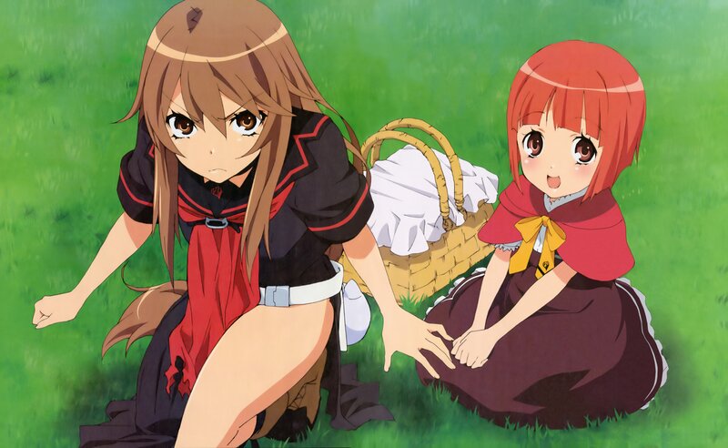 Two girls in a field