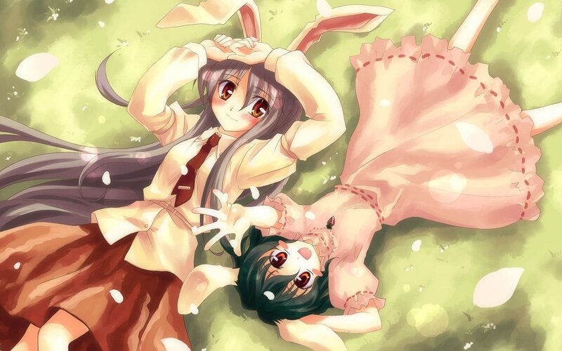 Two girls in a field